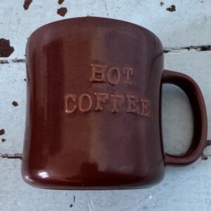 STARBUCKS "HOT COFFEE" MUG Coffee Brown Embossed Collectible Gift 2010